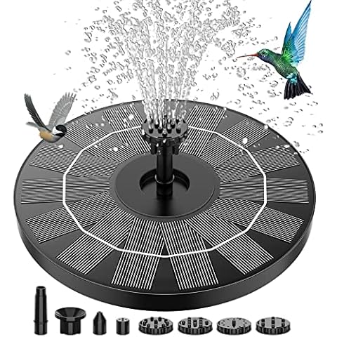 AISITIN 3.5W Solar Fountain, Solar Powered Fountain Pump with 6 Nozzles, Solar Birdbath Fountains for Bird Baths, Garden Decoration, Ponds, Fish Tank and Aquarium Cover
