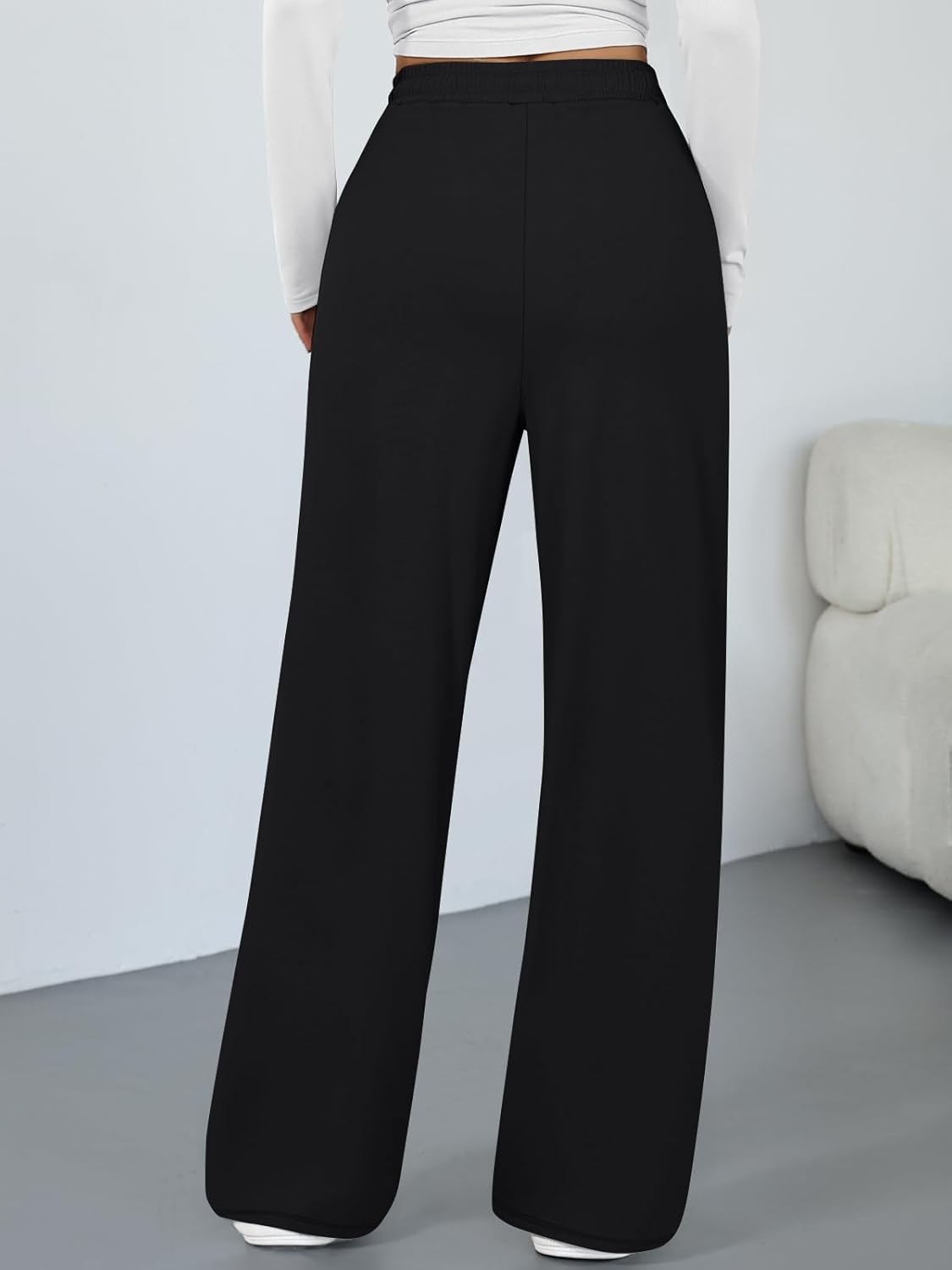 Trendy Queen Womens Lounge Pants Wide Leg Sweatpants Comfy Barrel Pajamas Pants Baggy Flowy 2025 Fashion Outfits with Pockets - Image 4