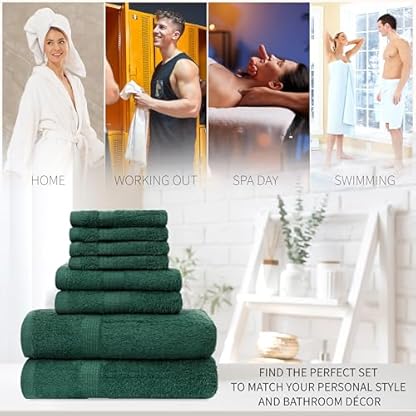 CityComfort Handtücher Set 8-teilig, 100% Baumwolle, besonders dick, saugfähig, Handtuch Set in verschiedenen Größen (Grün) – Bild 6
