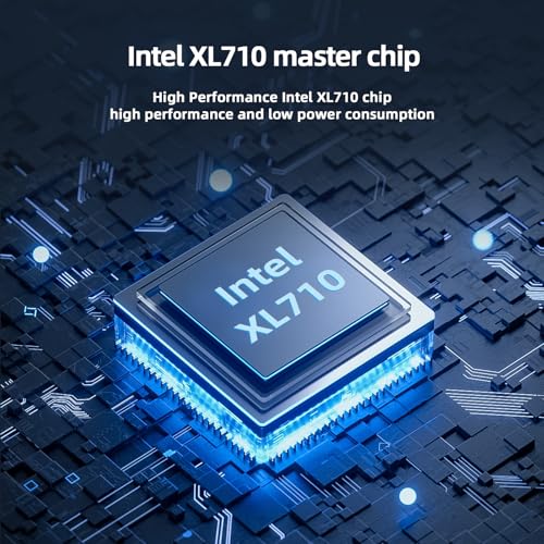Tarjeta de Red de 4 Puertos RJ45 10Gbps PCIe x8 con Chip Intel XL710, Adaptador Ethernet 10GbE para Servidor, NAS y Conectividad LAN de Alta Velocidad, Compatible con Windows miniatura 2