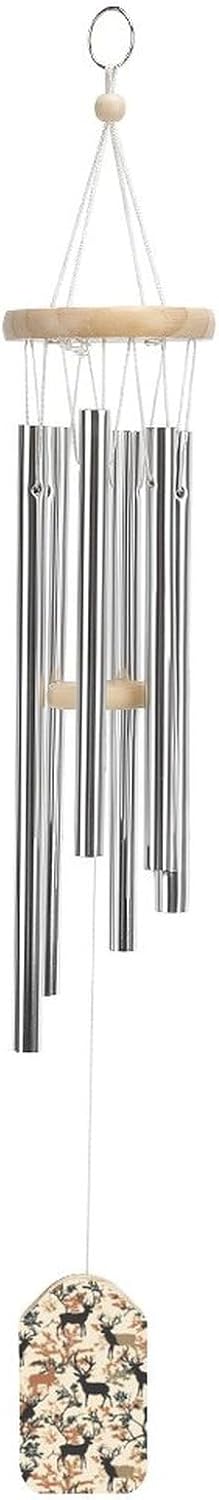 Deer Hunting Camouflage Wooden Wind Chimes Deep Tone Memorial Windchime for Outside Garden Home Decoration