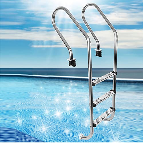 Barandilla de acero inoxidable para piscina con 3 peldaños miniatura 1