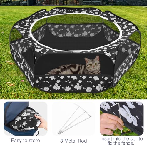 Image of Pawaboo Small Animal Playpen with Zippered Cover, Magnolia