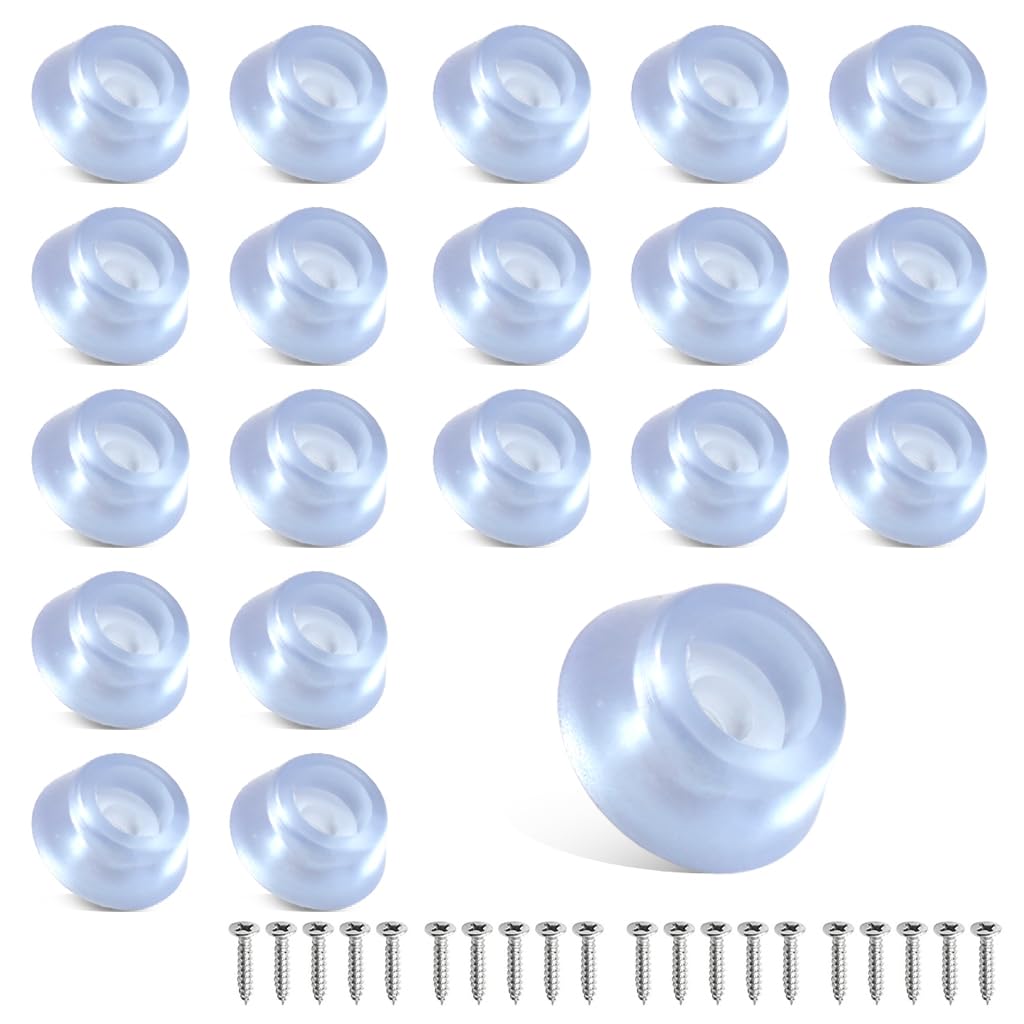 HASTHIP® 20Pcs Transparent Rubber Bush for Furniture Legs - Flat Rubber Round Feet with Screws Non-Slip Anti-Vibration Bumper Pads for Furniture, Cases, Electronics (Ø - 47mm, H - 12mm)-image-14