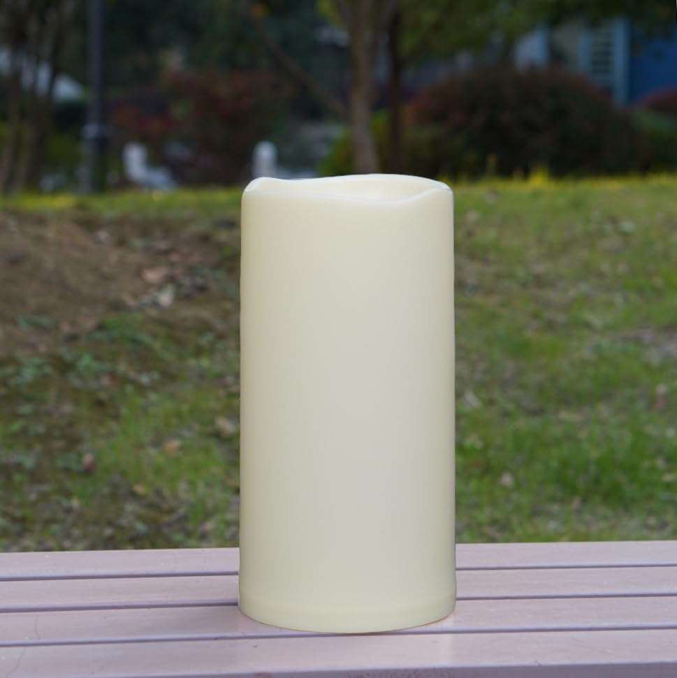 Image of Battery Operated Plastic Flameless LED Pillar Candle with Cycling Timer, 6''x12'' Flickering Realistic Electric Light for Indoor Bookshelf Wedding Dinner Party Centerpiece Fireplace X-mas Decor 1 Pack