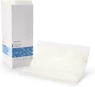 McKesson Abdominal Pads, Sterile, Nonwoven Cellulose, 7 1/2 in x 8 in, 12 Count, 1 Pack