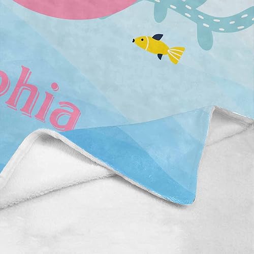 Miniatura 149 de Artsadd Personalized Baby Blanket for Boys Girls with Name, Custom Baby Name Blanket with Unicorn Pattern Customized Name Receiving Swaddle Throw