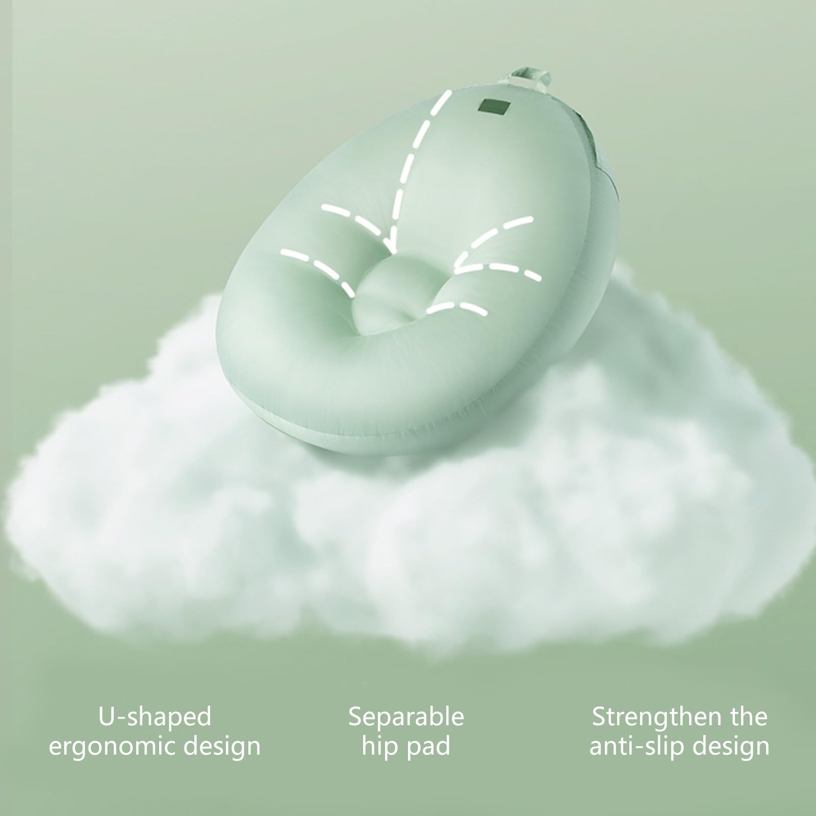 1 almohada ergonómica de satén de algodón con funda extraíble y mango compacto para lactancia, antiescupir, a prueba de derrames, para la alimentación del bebé, contorneada para satén de algodón