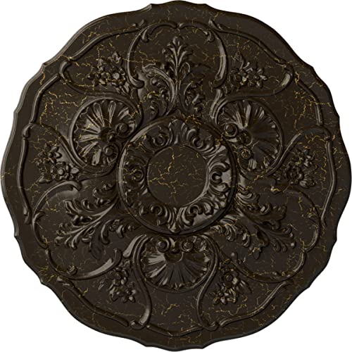 Image of Ekena Millwork CM22CNSHC Cornelia Ceiling Medallion, Stone Hearth Crackle