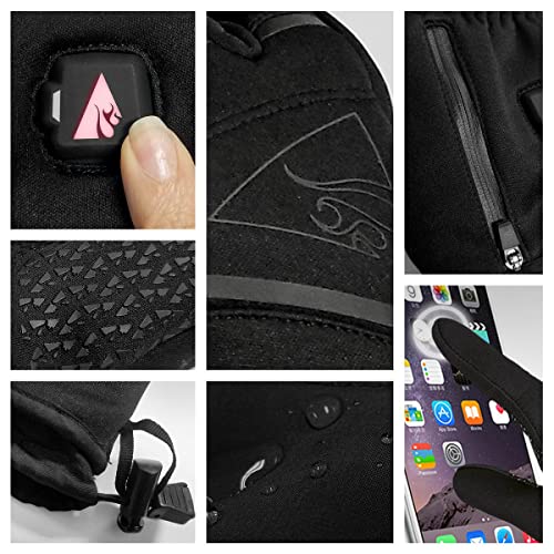Battery Heated Gloves for Women - Waterproof, 3 Heat Levels, 8 Hours of Heat