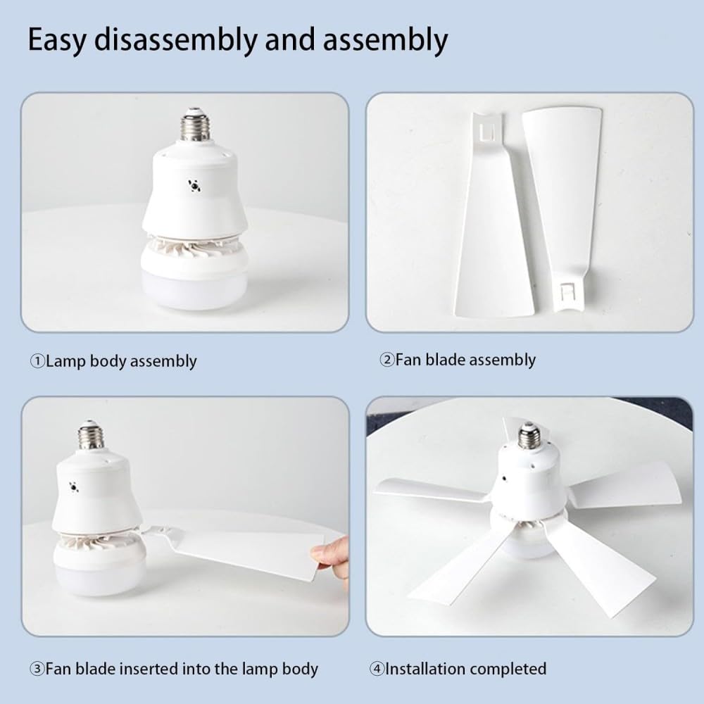 Ventilatore da Soffitto con Luce e Telecomando, Lampadario Ventilatore LED Dimmerabile 5 Pale, 3 velocità, Silenzioso, per Soggiorno, Camera