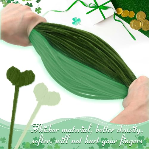 Image of Peryiter 500 Pcs Pipe Cleaners for DIY Flower Bouquets, Chenille Stems for Graduation Bouquet Crafts, Fuzzy Sticks for Handmade Flowers, DIY Gift, Art Projects(Boho Green,12 Inch)