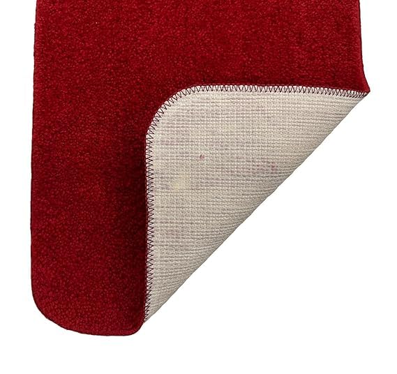 Image of Shree JEE Home Solid Microfibre Bathroom Mat Soft and Non-Slip Mat for Kitchen Door and Bedroom (40x60cm) Pack of 2 (RED)