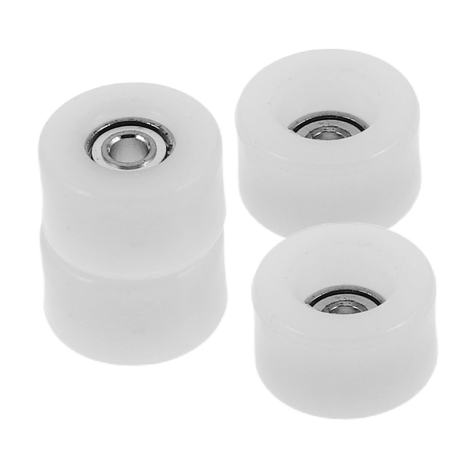 NAMOARLY Finger Skateboard Wheel Replacement 4pcs Mini Wheel with Bearings White for Smooth and Sturdy Performance