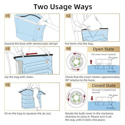 TAILI 6 Pack Vacuum Storage Bags, Extra Large Cube (40x28x18x18 Inch), Supe Jumbo Vacuum Seal Bags for Comforters, Blankets, Bedding, Sweater, Space Saving, Closet Storage, Cream