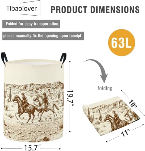 Image of Baby Laundry Basket Baby Nursery Hamper Kids Laundry Basket Toy Storage Bin for Boys Room Decor Gift Baskets for Bedroom Bathroom(Cowboy)