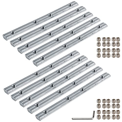 AUTOUTLET 10 Conectores de Aluminio 100mm Uniones Para Perfiles de Aluminio 2020, 2040 y Perfiles de Aluminio de Acero al Carbono Galvanizado, Con 16 Tornillos M5 X 5mm