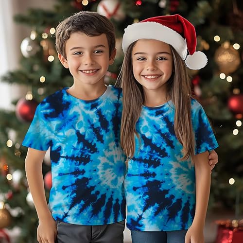Image of Kids Tie Dye Shirt for Boys Girls Children Tie-Dye Hippes Tshirt Short Sleeve Tee Shirt for Todder