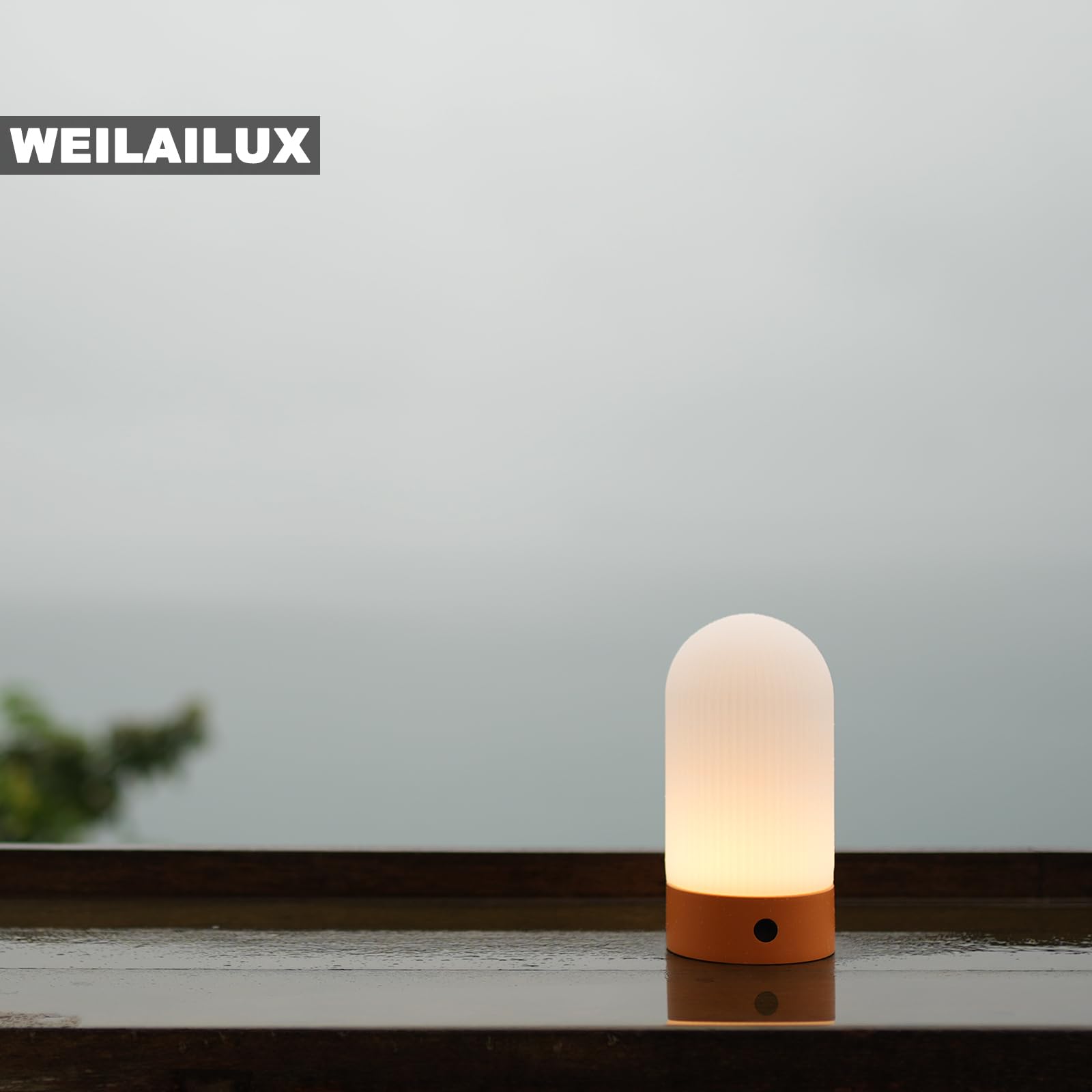 WEILAILUX Lámpara de ducha a pilas, impermeable, pequeña lámpara de mesa inalámbrica portátil, recargable, luz de estado de ánimo regulable al tacto para el hogar, patio, comedor, exterior (blanco)