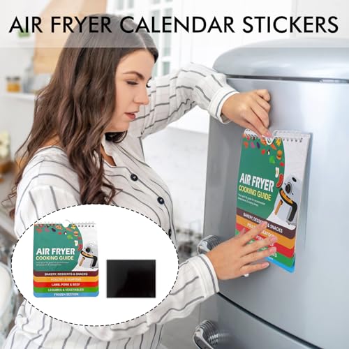 Hoja de referencia magnética para freidora de aire, manual de guía para cocinar y freír en horno, tabla de tiempos de cocción, guía rápida de cocción y freír para freidoras y hornos de aire