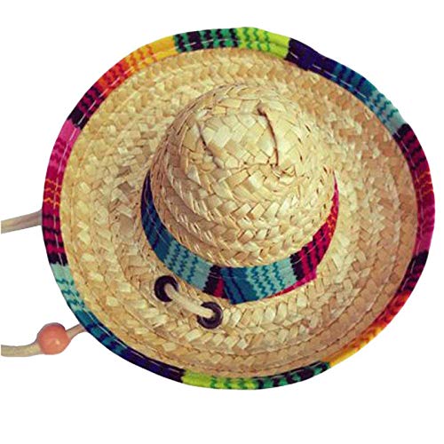 Dog Sombrero Hat, Mini Straw Sombrero Hats Mexican Hats Sombrero Party Hats for Small Pets/Puppy/Cat - Image 3