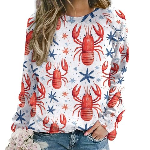 Sweat-shirt col rond femme avec manches longues confortables