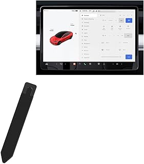 BoxWave Stylus Pouch Compatible with Tesla Motors 2022 Model 3 (15 in) - Stylus PortaPouch, Stylus Holder Carrier Portable Self-Adhesive for Tesla Motors 2022 Model 3 (15 in) - Jet Black