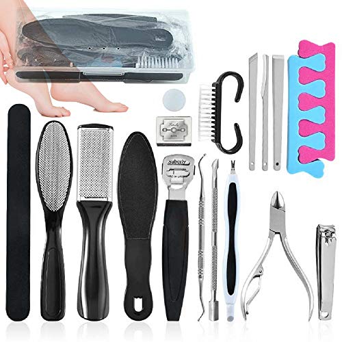 Pedicure Kit, Personal Foot Care Kit, Manicure and Pedicure, Pedicure Tool Kit,Foot Salon Kit, Pedicure Supplies Stainless Steel Foot File Rasp Dead Skin Remover Pedicure Kit for Home Men Women