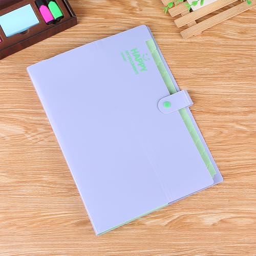 Meekye Fächermappe A4 mit 12 Fächern und 16 Stück Etikette, Dokumentenmappe A4 Ordnungsmappe Mappen Ordnersystem, Document Organizer Für Zuhause, Büro, Schule, Belege Und Auf Reisen Lila