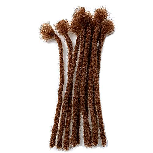 YONNA Human Hair Microlocks Sisterlocks Dreadlocks Extensions 20Locs Full Handmade (Width 0.4cm) 8inch #30 Medium Auburn