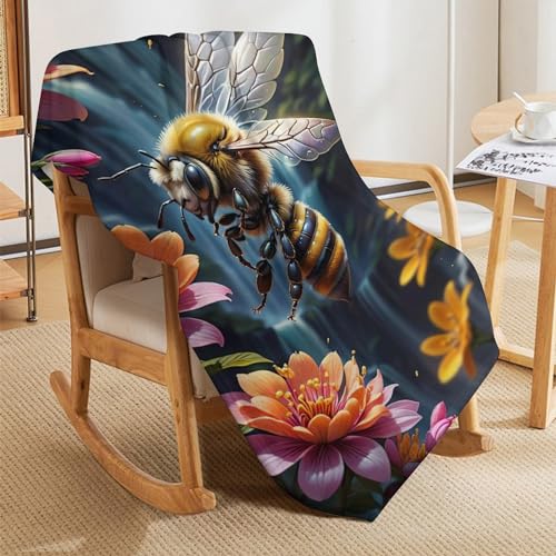 Manta de franela de abeja de 140x180 cm extra suave para sofá 5