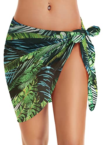 Image of Swimsuit Coverups for Women Sarong Beach Bikini Wrap Sheer Short Skirt Chiffon Scarf for Swimwear