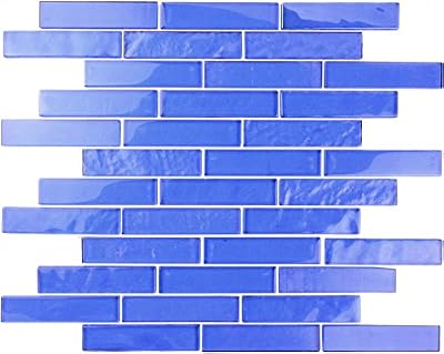 Abolos Landscape 12" x 12" Pool Rated Mediterranean Blue Glass Mosaic Backsplash Wall Tile (12 SqFt/Case)