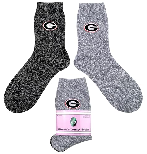 DB Fan Gear Georgia Bulldogs Women's Lounge Socks (2 Pack) - NCAA Officially Licensed