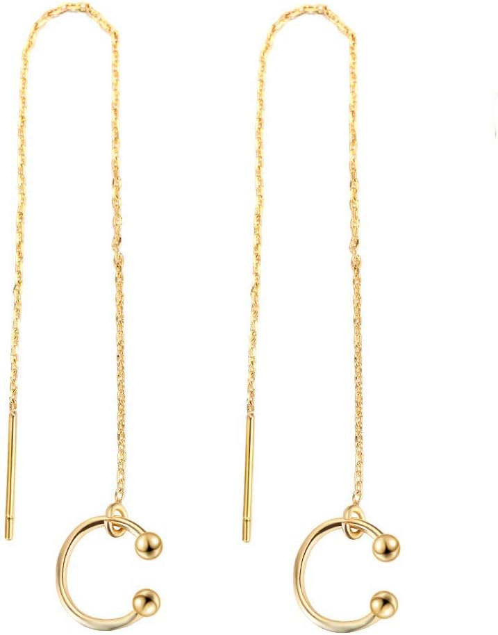 SMCTCRED925 Sterling Silver Wave Cuff Earrings Wrap Tassel Earrings for Women Threader Earrings Perfect