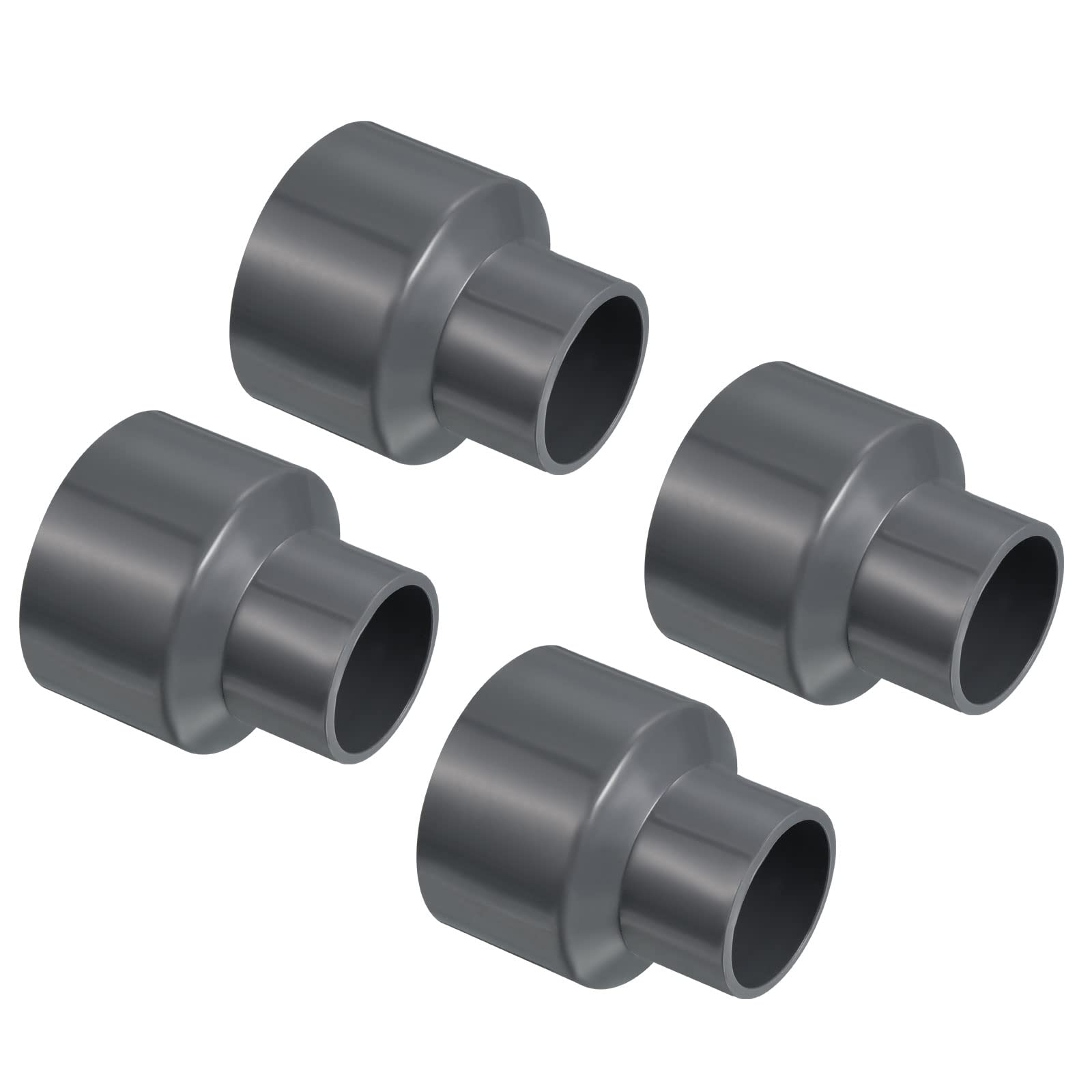 PATIKIL PVC Reductor Tubo Montaje 50x32mm, 3 Paquete Recto Acoplamiento Adaptador Conector, Gris — view 57