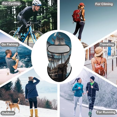 Máscara facial de balaclava pirata para hombre y mujer, protección solar, transpirable, cubre todo el head para senderismo, ciclismo, running y conducción miniatura 6