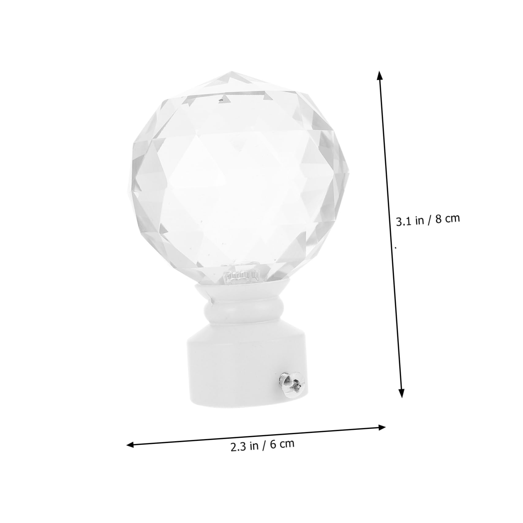BESTYASH 2pcs Tête Décorative de Rideau en Fer et Cristal pour Barre à Rideaux, Design Élégant et Fonction Décoration Intérieure, pour Chambre et Maison