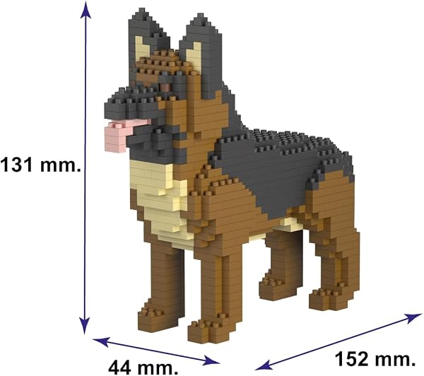 Kit De Construction en Mini-Blocs. Figurine D’Animal De Compagnie À Assembler. pour Collectionneurs Adultes Et Enfants. Chien Berger Allemand/German Shepherd - 2