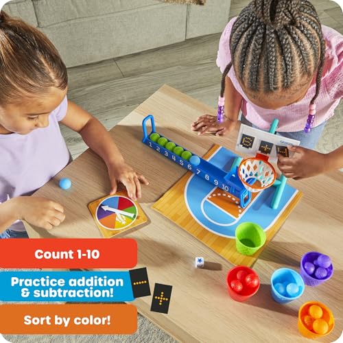 Learning Resources Slam Dunk Sums - Math Games, Basketball Math Set, Board Game for Classroom Learning, Counting and Addition Skills, Kindergarten Activities, Gifts for Boys and Girls - Image 4