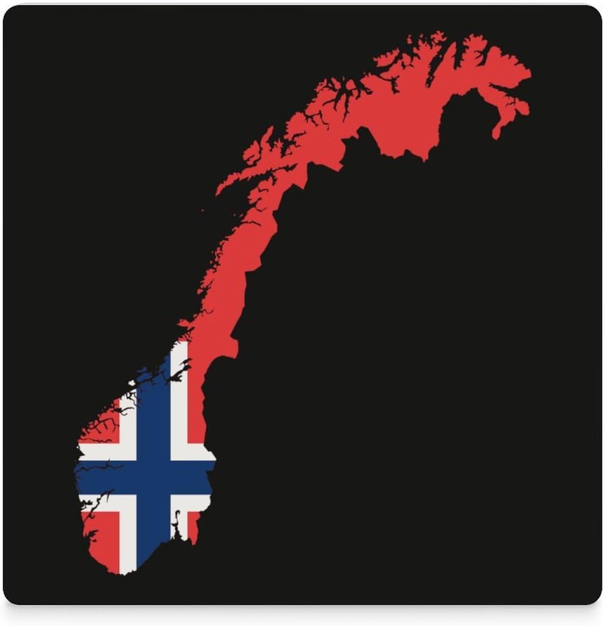 Norway Map Flag Funny Ceramic Coasters for Drink Absorbent Cup Holders Tabletop Protection