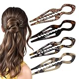 Horquillas Para El Cabello | Juego De 4 Horquillas En Forma De U Para Estilizar Con Agarre Antideslizante | Pinzas Para El Pelo De Mujer - Para Uso En Salón De Danza Uso Cotidiano Peinados Bodas Y Bal