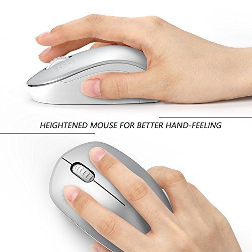 Seenda Wireless Mouse, 2.4G Noiseless Mouse With Usb Receiver Portable Computer Mice For Pc, Tablet, Laptop And Windows/Mac/Linux (White & Silver) #TOP3