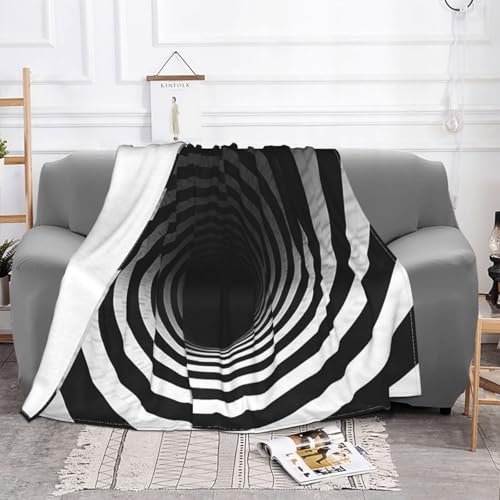 Couverture motif tunnel à spirales en flanelle, cadeau idéal