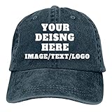 Unisex Gorra de béisbol personalizada Texto personalizado Sombrero de papá para hombres Sombrero de vaquero personalizado,Diseño de regalo Su sombrero Añadir imagen Equipo Logo Navy, azul marino, 7125