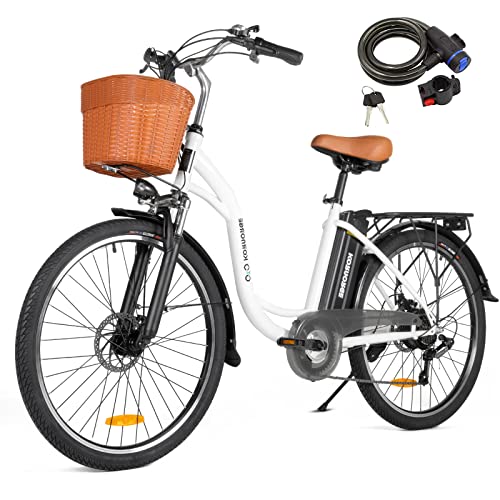 KORNORGE Electric Bike for Adults - 26' City Commuter Ebike, 350W Motor with...