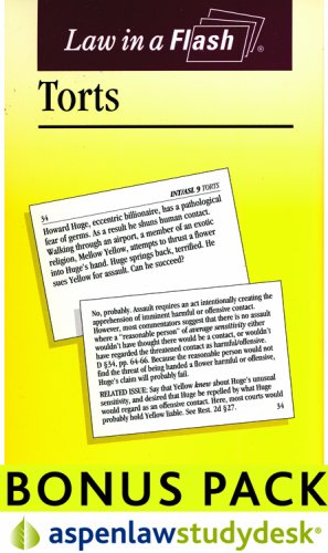 Law in a Flash Torts: AspenLaw Studydesk Bonus Pack (Flash Card and ...