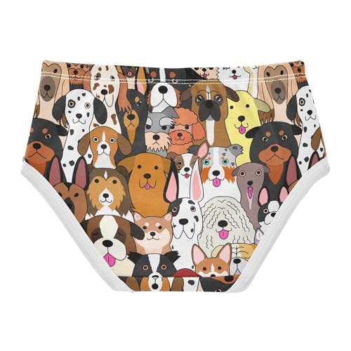 Little Girls' Soft Cotton Underwear Kids Breathable Comfort Cartoon Dogs Panties Briefs Toddler2