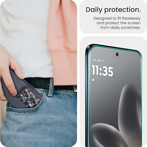 Image of ArmourPro UV Tempered Glass for Motorola Edge 70 Fusion 5G with Black Camera Ring Guard Combo, Crystal Clear Screen Protector, Case Friendly, Anti-Scratch, Bubble-Free Installation Kit