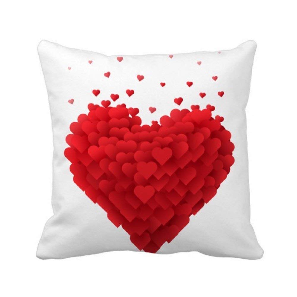 Oreiller cœurs rouges Saint-Valentin pour sublimer votre canapé de salon